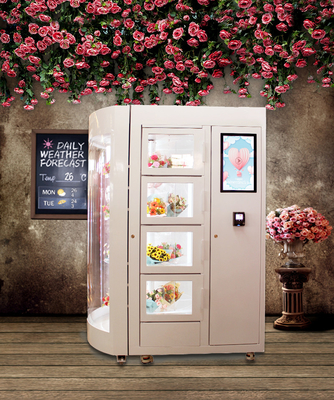 नकद भुगतान फूल वेंडिंग मशीन सिक्का के साथ आर्द्रता तापमान नियंत्रित संचालित